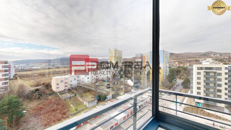 The view from a 3-room apartment on Rudroffova Street in Bratislava III, capturing the surrounding landscape.