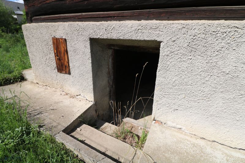 Stone entrance to the cellar at the house on Matúšovská Street in Žaškov.
