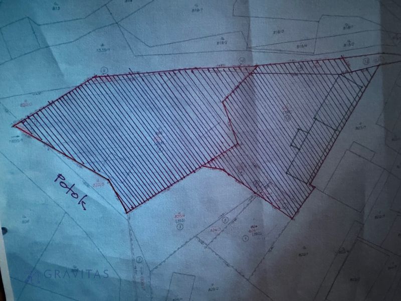 A map drawing showing a plot for house construction with marked boundaries.