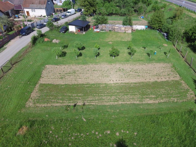 Land on Hlboká Street in Turany suitable for living, planted trees, and a garden.