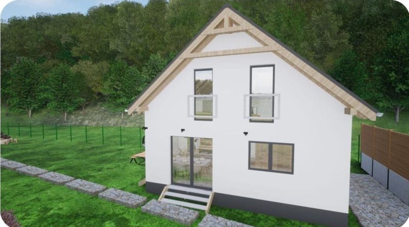 A family house with an open terrace amidst greenery on Kostiviarska Road, Banská Bystrica.