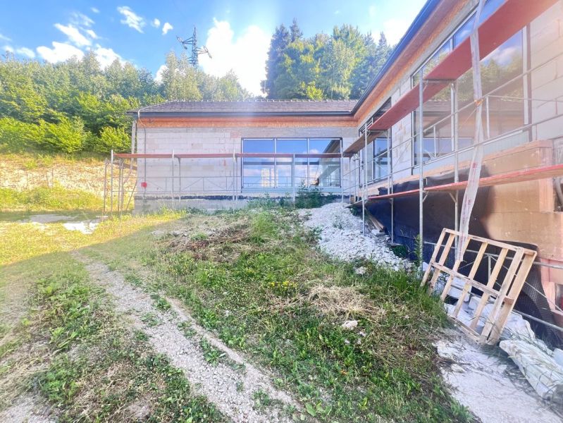 A family house under construction in Badín in the Banská Bystrica district, surrounded by nature.