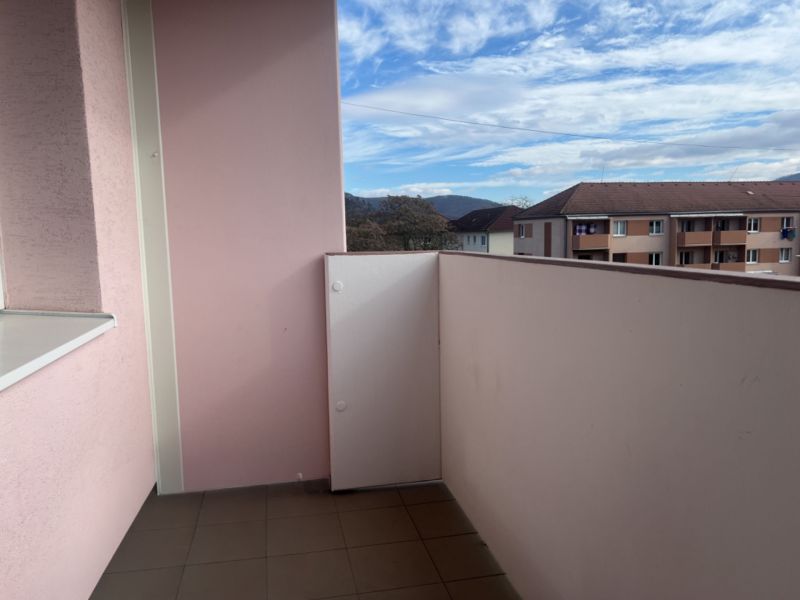 Balcony of a 2-room apartment with a view of the surroundings in Žiar nad Hronom, Žiar nad Hronom District.