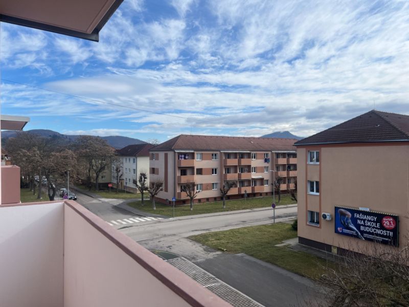 View from a 2-room apartment on Dukelských hrdinov Street, Žiar nad Hronom, Slovakia.