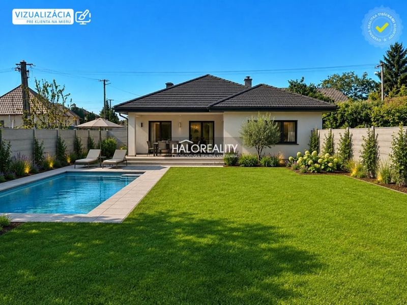 Family house with a pool and garden in Jur nad Hronom, residential plots.
