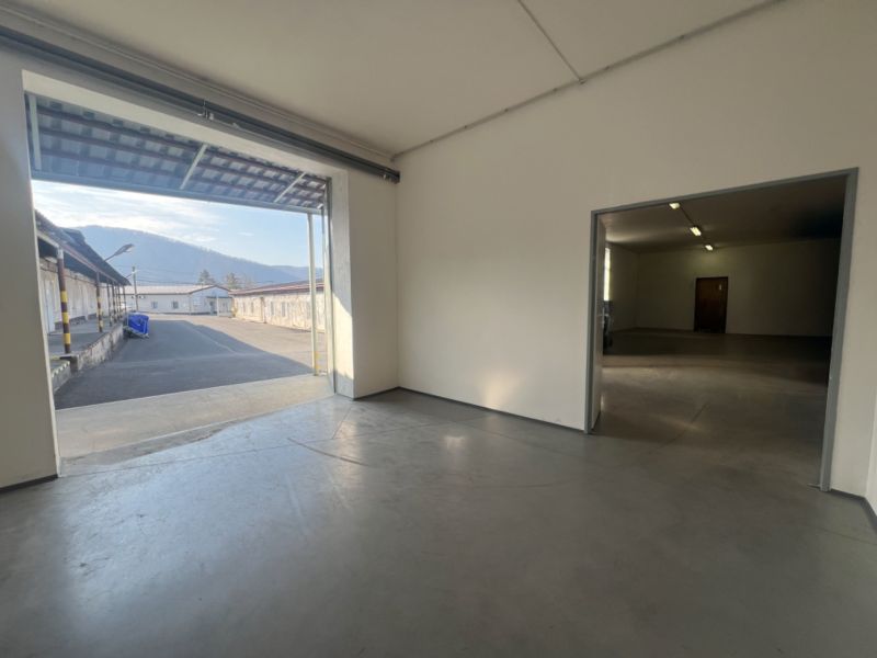 Warehouses and halls in the Banská Bystrica district, visible entrance and building facilities.