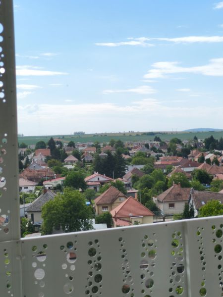View of the surroundings from the balcony on 1st May Street in Zlaté Moravce.