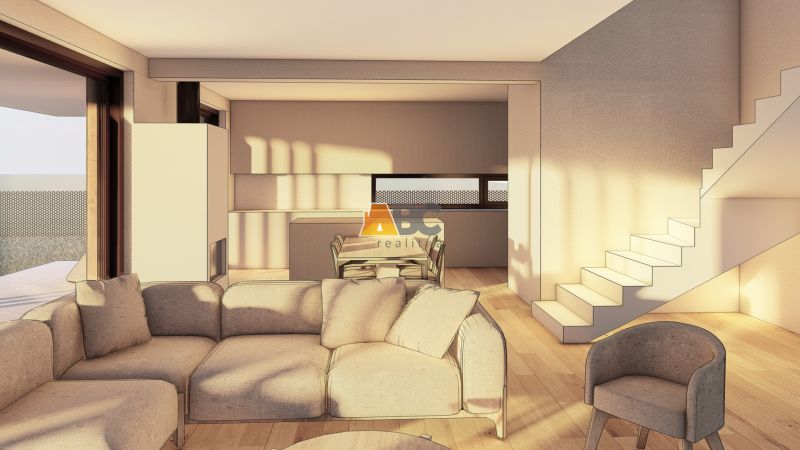 Living room with a comfortable sofa set and a wooden decor floor.