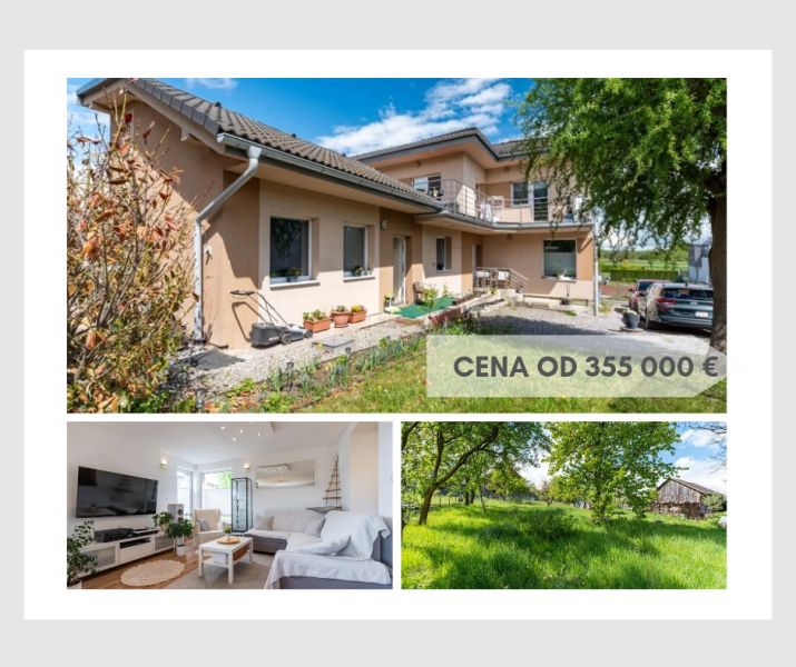 A family house in Prešov with a garden and a living room with a wooden decor floor.