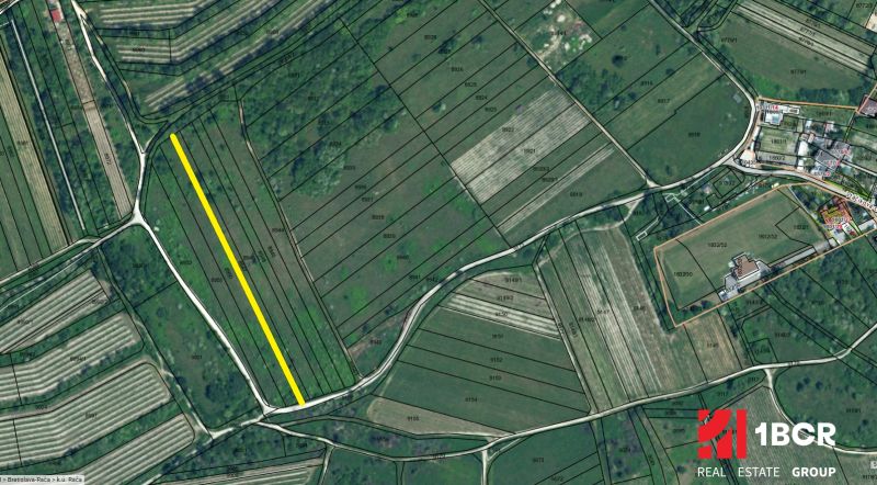 Cadastral map of vineyards on Vtáčikova cesta, Bratislava - Rača, with the plot marked.