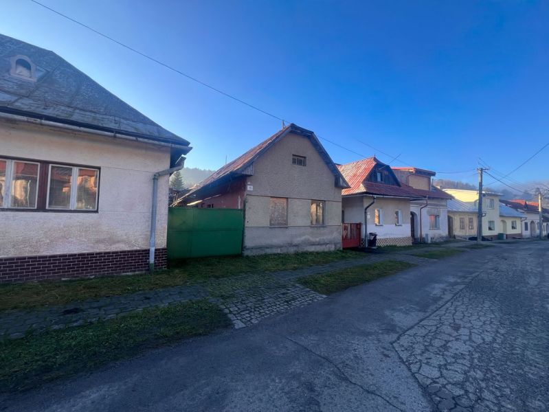 Family houses on Hrnčiarska Street, Ľubietová, Banská Bystrica District, Banská Bystrica Region, Slovakia.