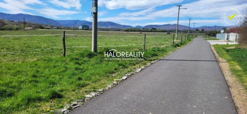An asphalt road in Lutila surrounded by green residential plots with a view of the mountains.