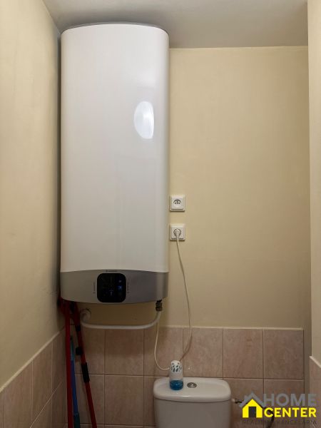 Water heater in the bathroom of a 3-room apartment.