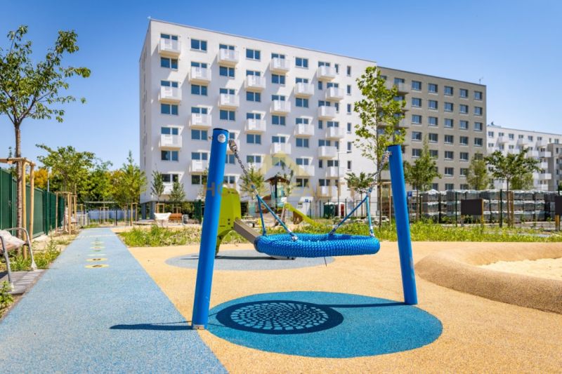 Playground in front of the apartment building in Bratislava, Ružinov on Ivanská cesta.
