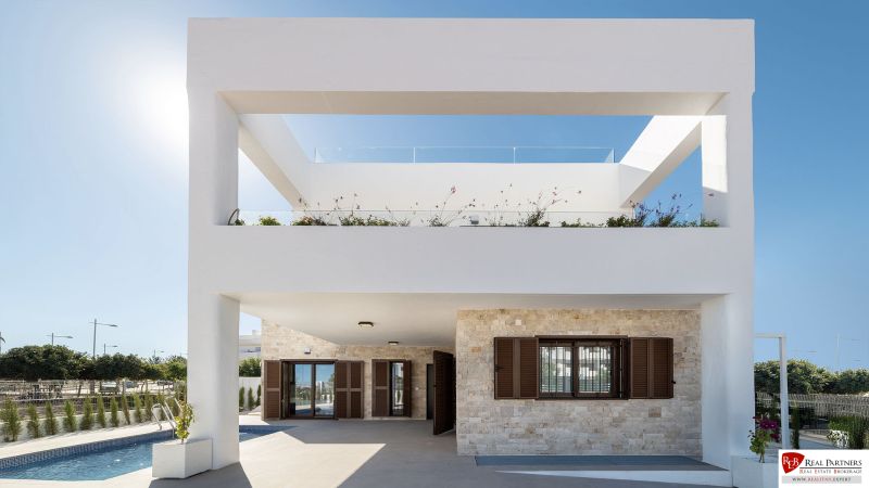 2-bedroom apartment in Pulpí with a pool, terrace, and modern architecture.
