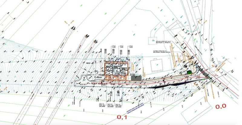 Land map for residential development on Partizánska cesta in Banská Bystrica with infrastructure plans.