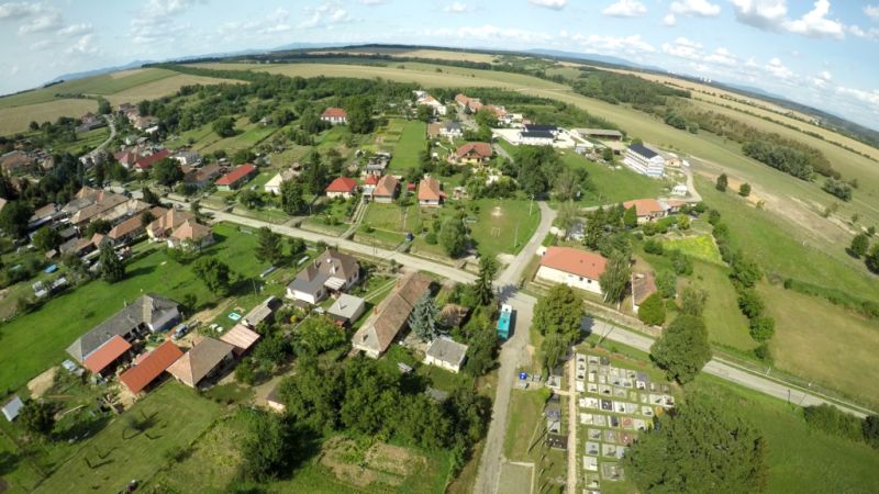Aerial view of agricultural and forest lands in the town of Lula with a rural landscape.