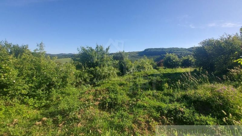 Gardens in Podkylava surrounded by green bushes and hills under a blue sky.