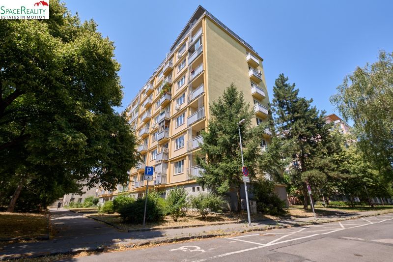 Apartment building on Kyjevská Street in Bratislava - Nové Mesto with surrounding greenery.