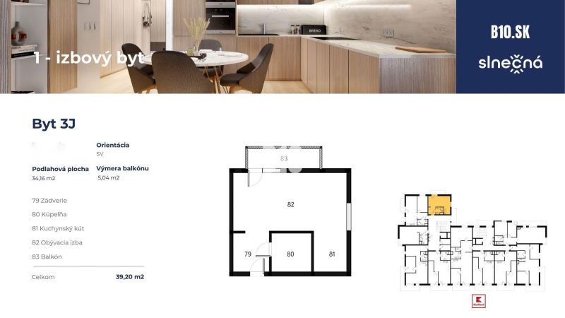 1-bedroom apartment with a kitchenette and a wooden decor floor.
