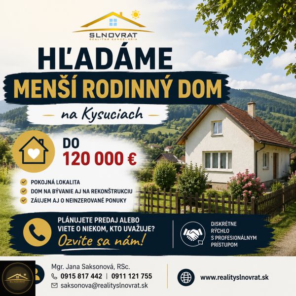 A family house in Čadca surrounded by greenery, ideal for living or renovation.