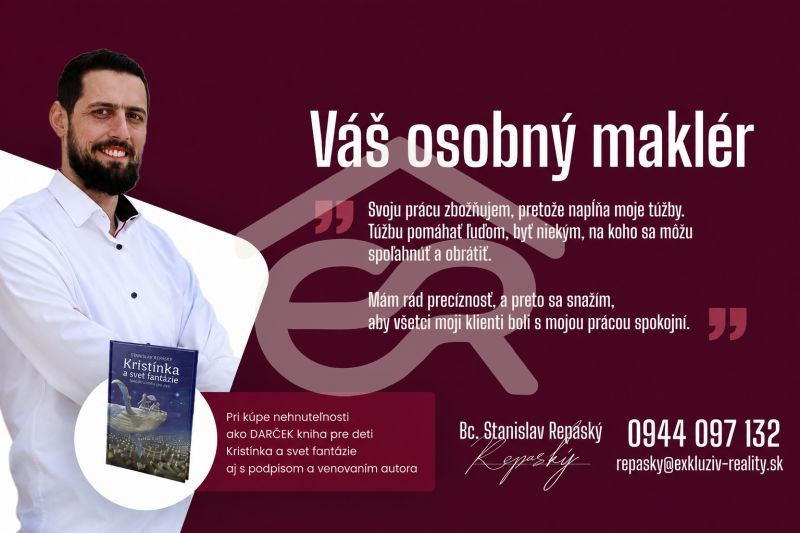 An advertisement for a personal broker with the book 