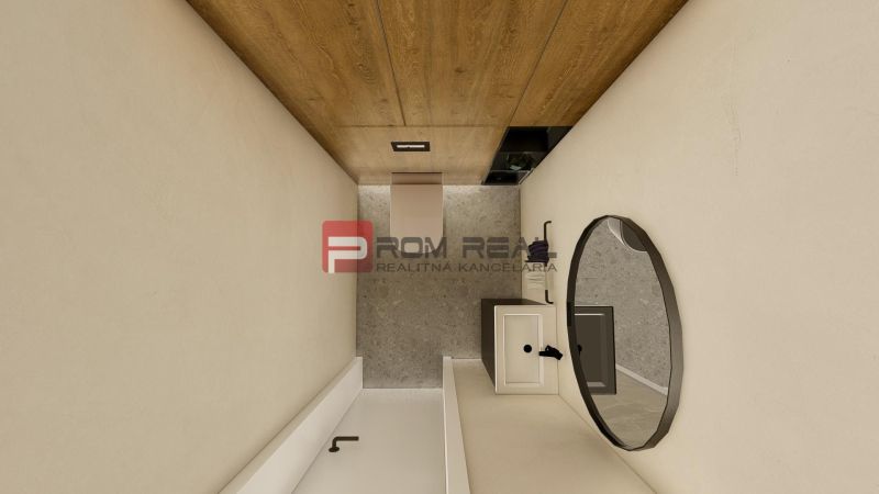 A bathroom with a mirror, cabinet, and sink in a 4-room apartment.
