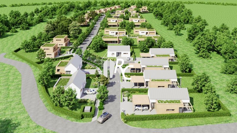Visualization of housing in Laclavá, Abramová with plots - housing, surrounded by greenery.