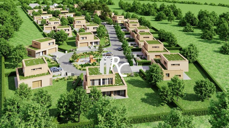 In the village of Abramová, on Laclavá Street, there are modern residential plots with unique architecture.