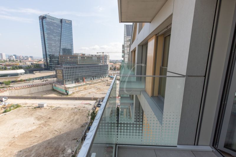 View from the balcony, Bratislava - Old Town, Bottova, with modern architecture and a construction site.