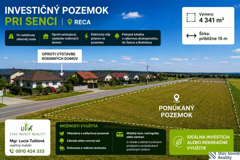 Investment land in Reca on Reca Street. Ideal for residential or recreational purposes.