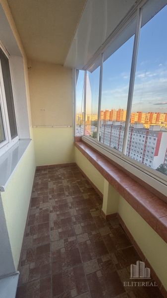 Spacious balcony in a 3-room apartment with a view of Petržalka, Mánesovo Square in Bratislava.