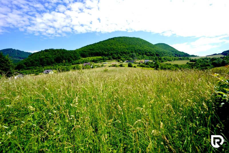 Recreational plots in Lysice with views of green hills and meadows.
