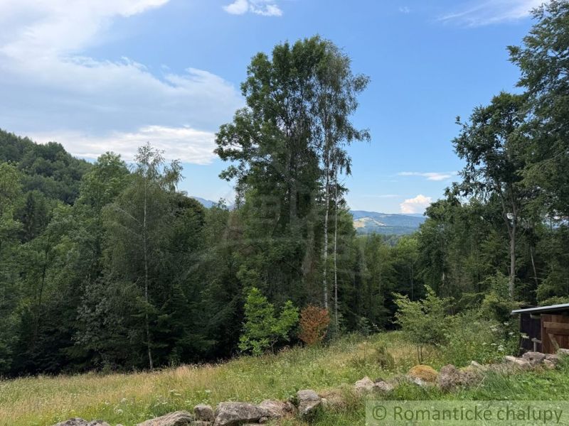 A wooded landscape surrounding a family house in Kokava nad Rimavicou with a panoramic view.