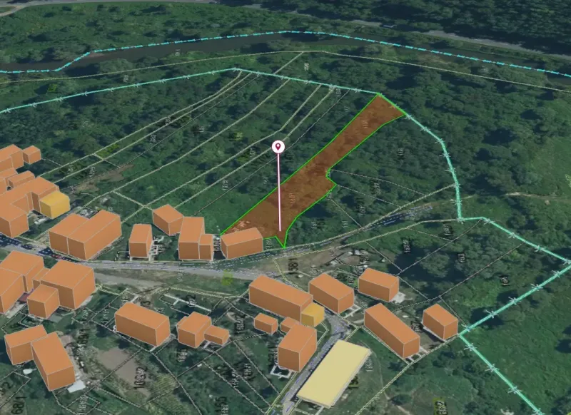 Plots - housing in the village of Muľa offer green areas and the layout of buildings.