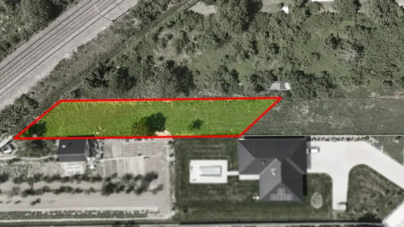Aerial view of a residential plot in Nové Mesto nad Váhom.