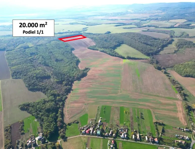 Agricultural and forest land in Trebušovce with extensive fields and forests, area 20,000 m².