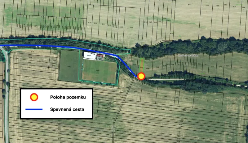 Map of agricultural and forest land near Nová Ves nad Váhom.