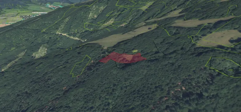 Agricultural and forest lands around Nolčovo are shown as green areas and roads.