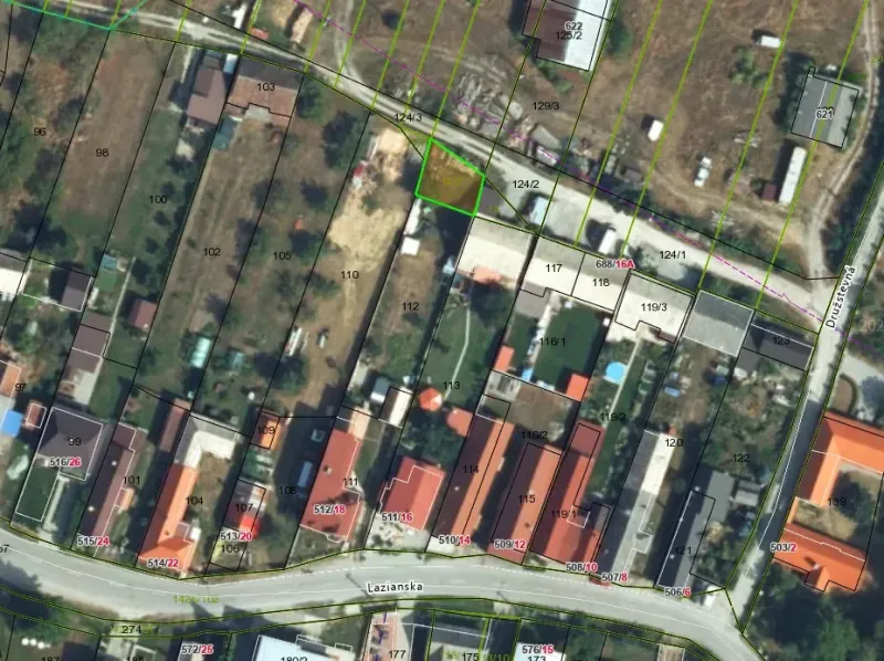 Aerial map of lands and special properties in Kláštor pod Znievom.
