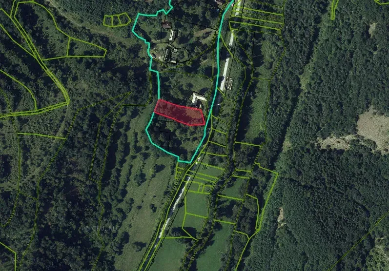 Map of agricultural and forest lands around Ábelová.
