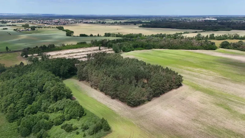 Aerial view of agricultural and forest lands around Lozorno.