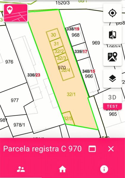 Map of the plot on Štúrova Street in Nitrianske Rudno designated for Residential Land.