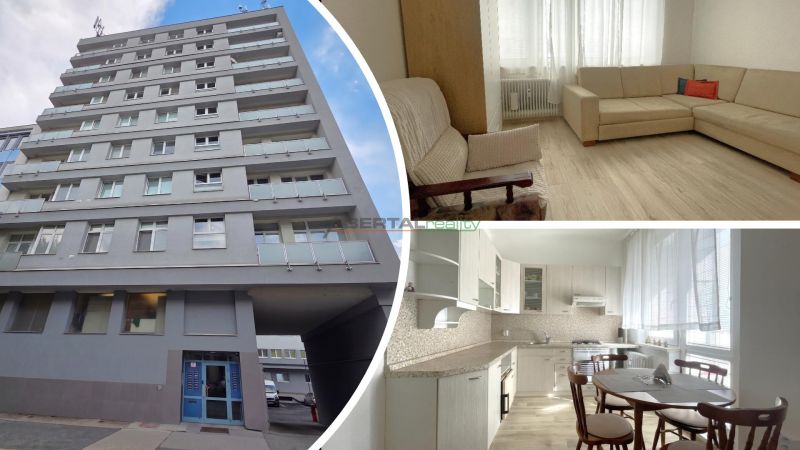 3-room apartment on Puškinova Street, Košice - Staré Mesto, with a wood-patterned floor.