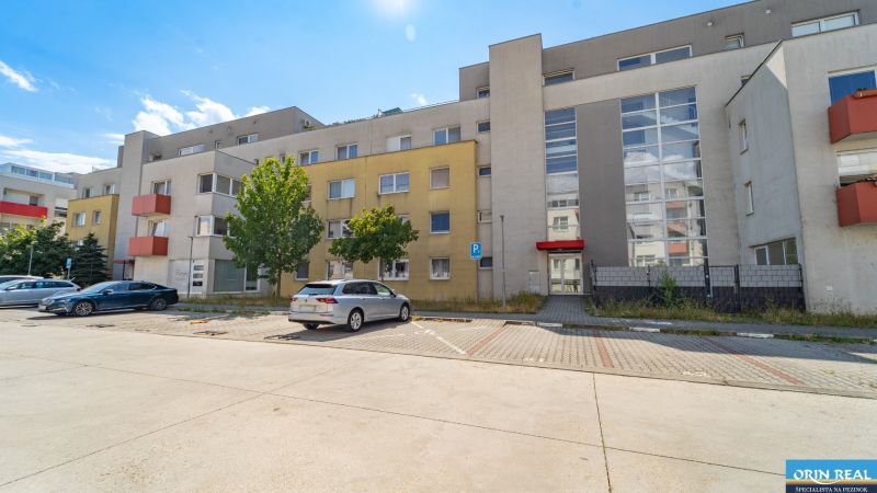 Apartment building on Silvánova Street in Pezinok with parking spaces.
