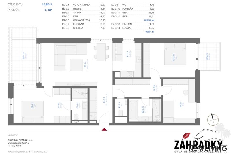 Floor plan of a 4-room apartment with a balcony and a loggia, includes a kitchen and a living room.
