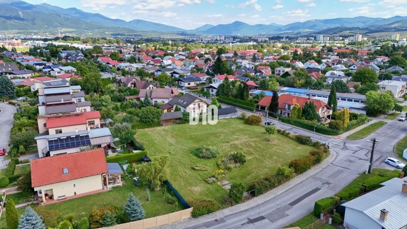 Aerial view of a residential area and plots in Martin, surrounded by mountains.