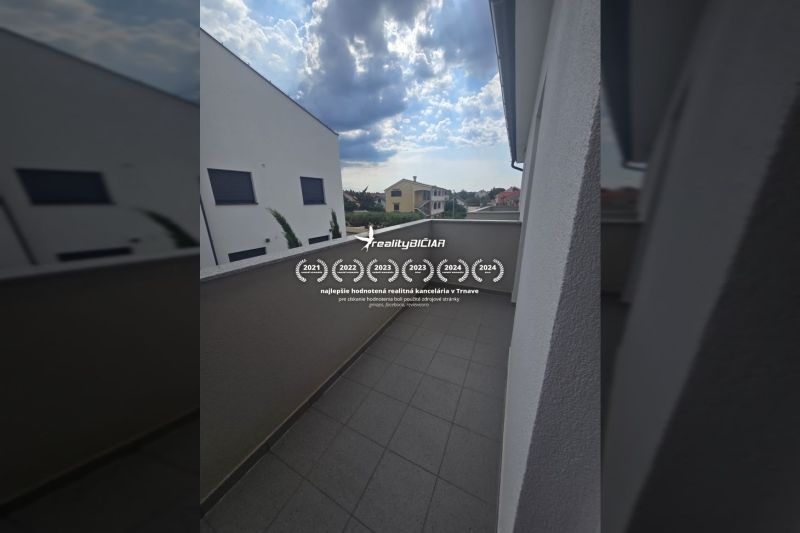 View from the balcony of a 2-room apartment on Mulo Street in Vrsi, peaceful atmosphere.