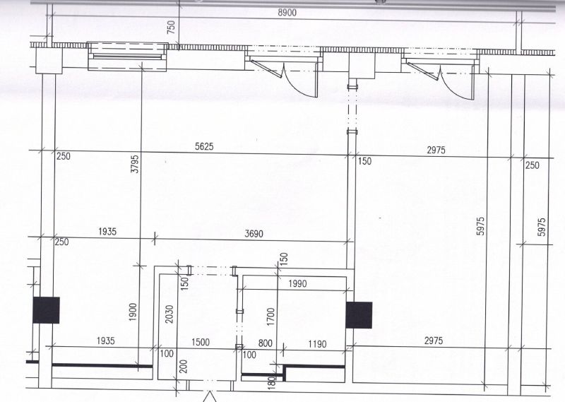Floor plan of a 2-room apartment with detailed dimensions of each room.