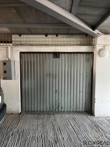 Metal doors close the garages on Púpavová Street in Bratislava - Karlova Ves.
